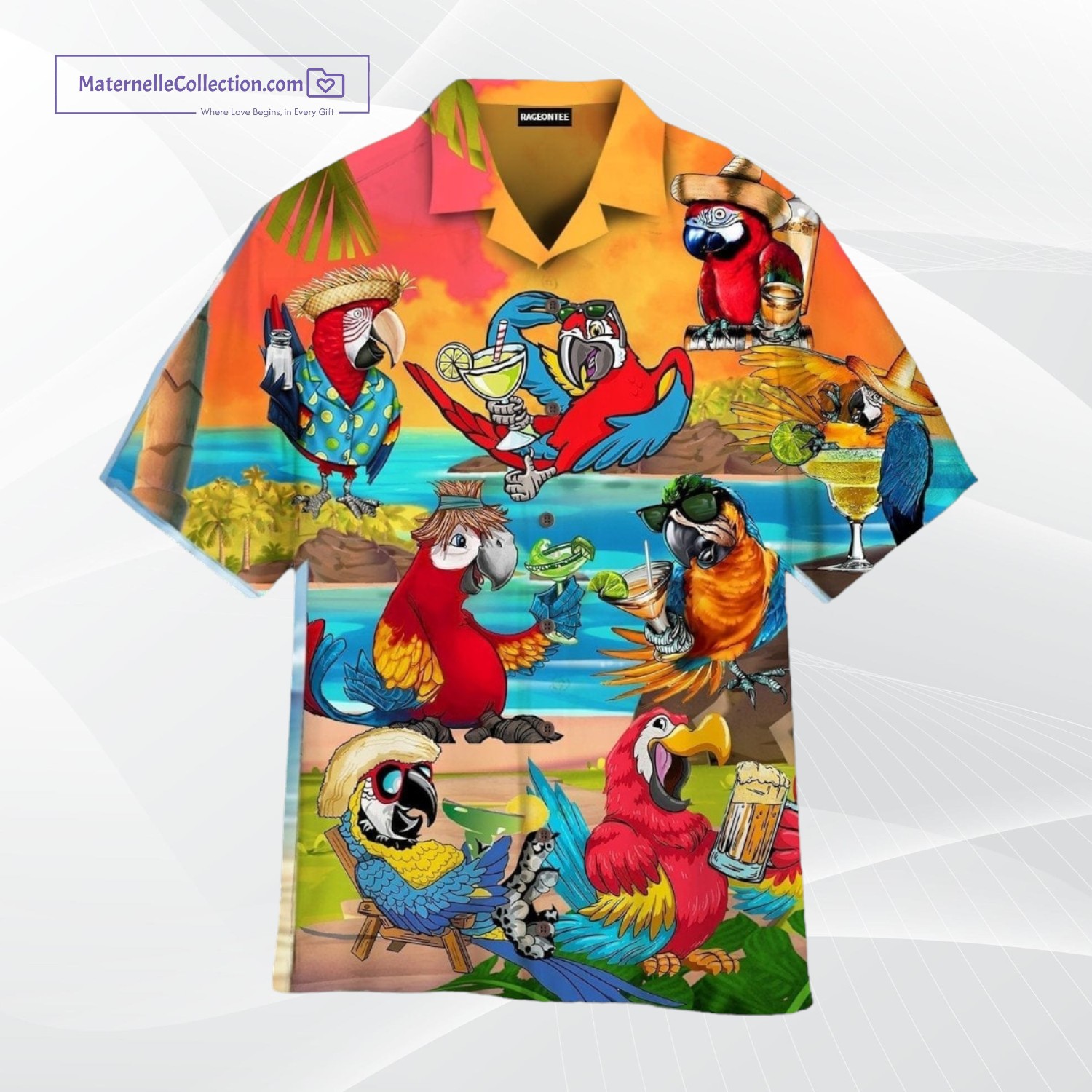 joyful parrot paradise hawaiian shirt