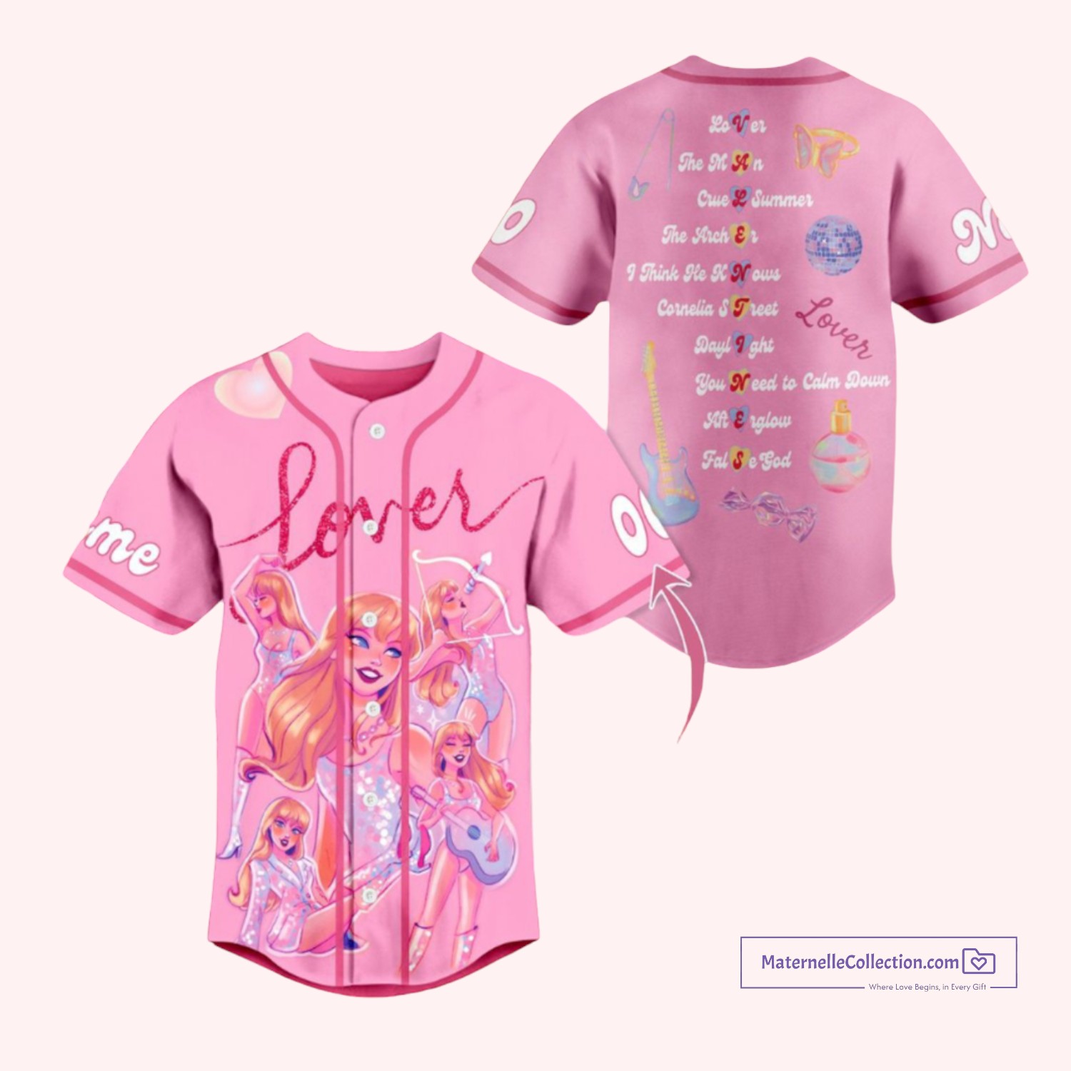 custom baseball jersey: taylor swift lover valentine's edition